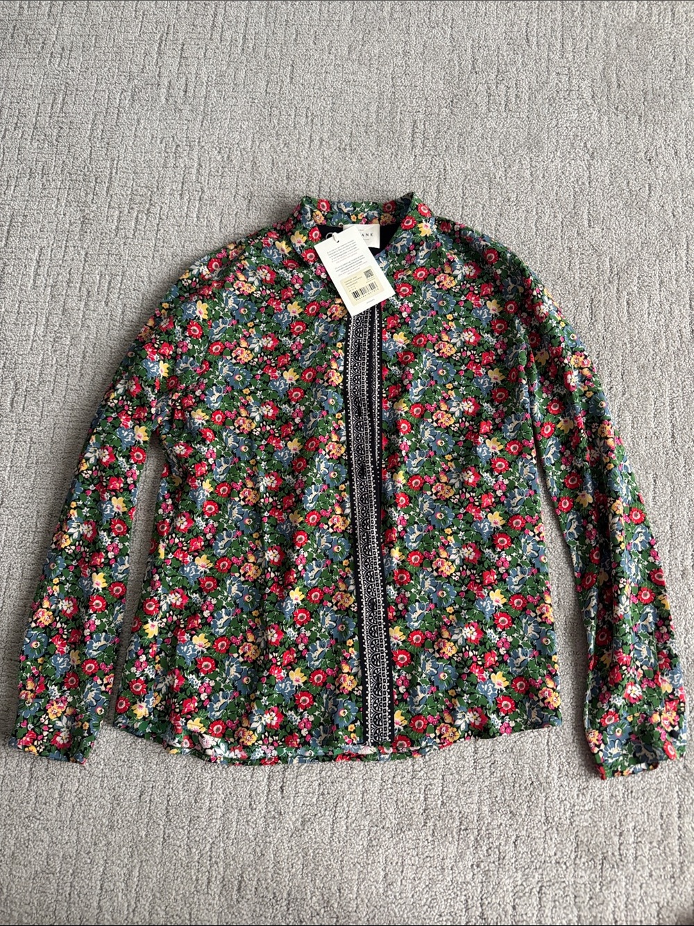 Sezane Floral Ann Button-Up Blouse